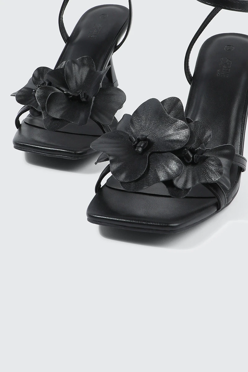 Floral Ankle Strap Sandals