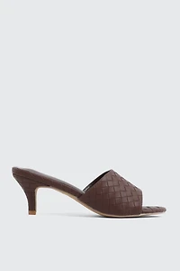 Woven Mule Kitten Heels