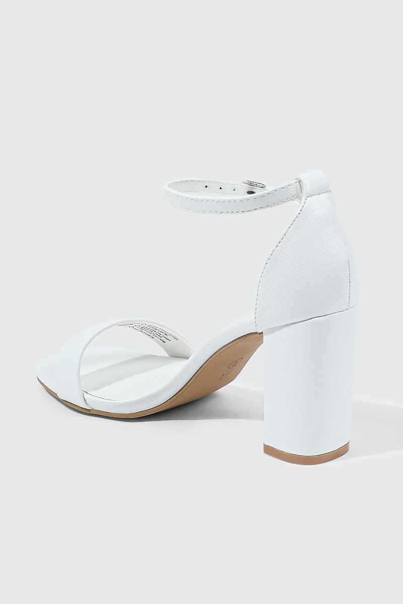 One Band Block Heel Sandals