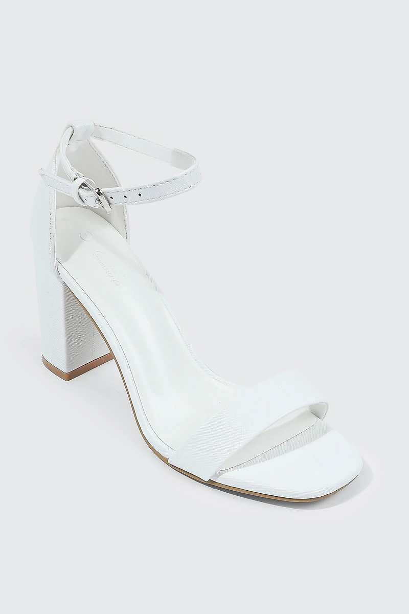 One Band Block Heel Sandals