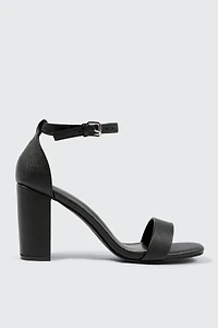 One Band Block Heel Sandals