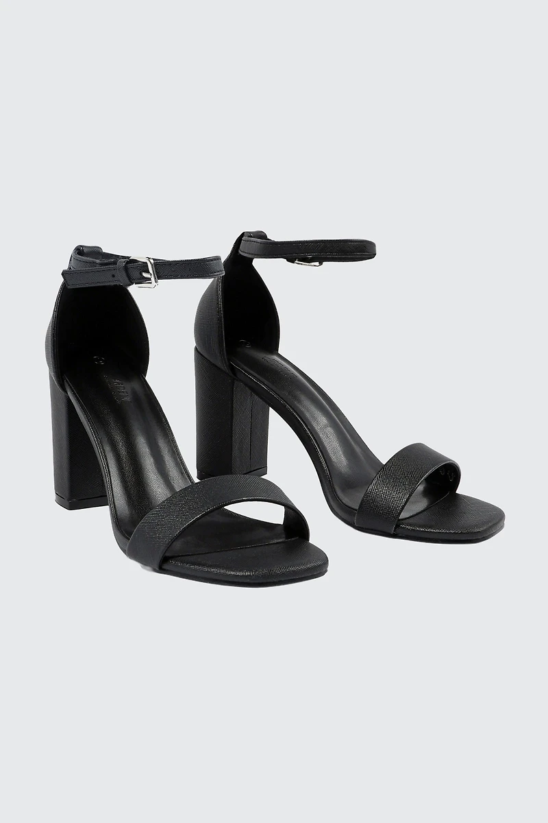 One Band Block Heel Sandals
