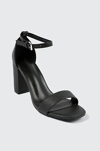 One Band Block Heel Sandals