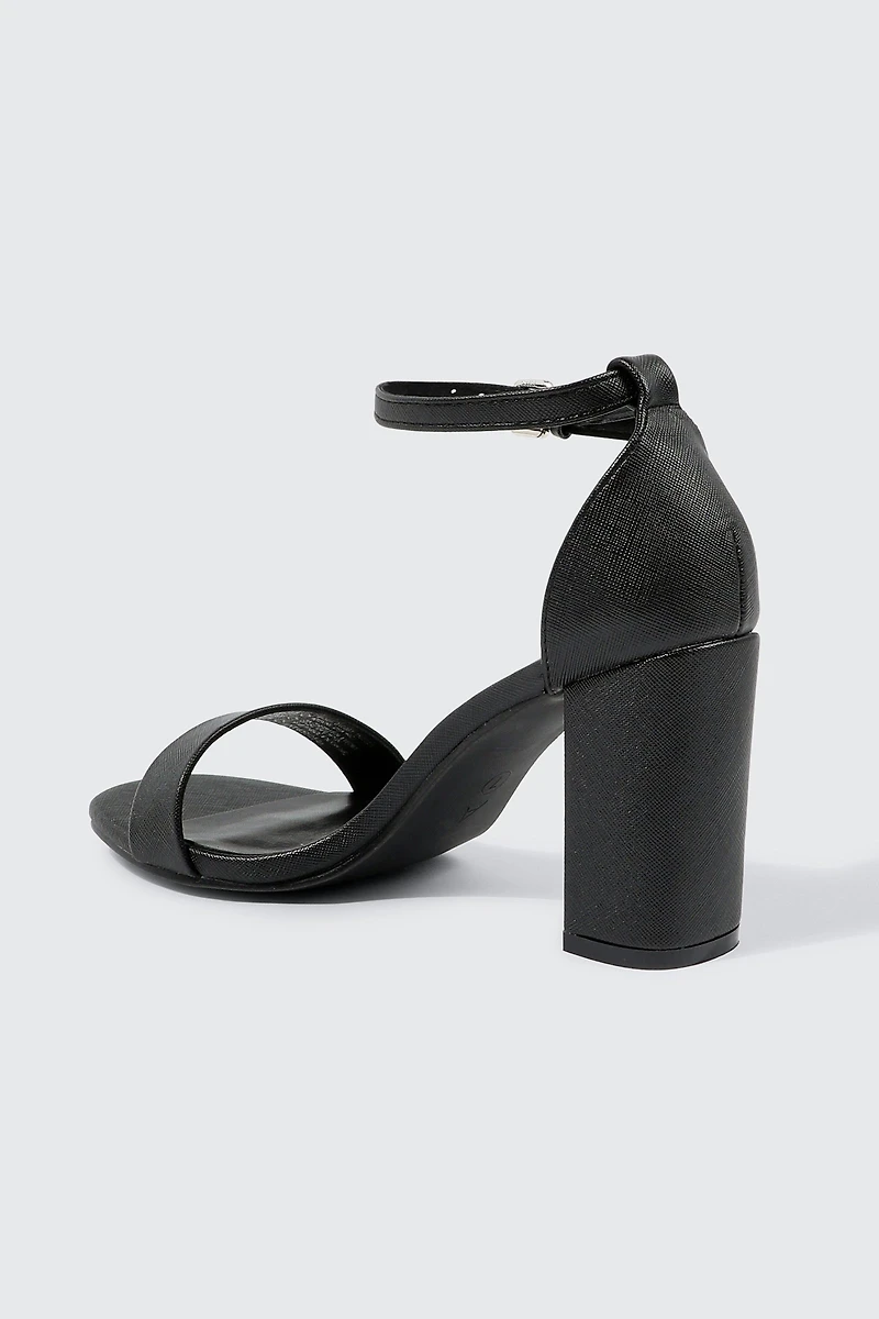 One Band Block Heel Sandals