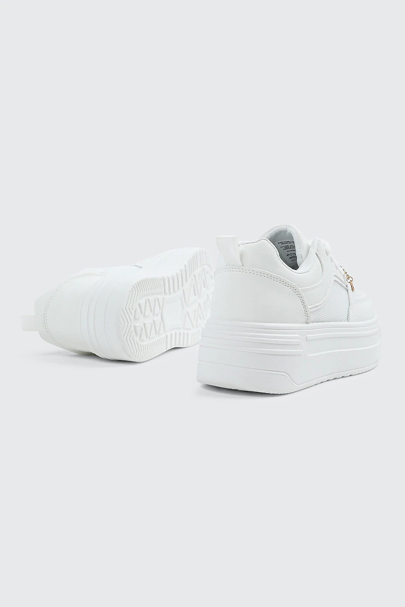 Platform Sneakers with Charm Detail