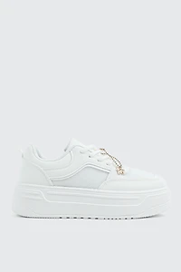 Platform Sneakers with Charm Detail
