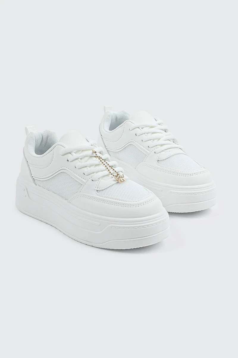 Platform Sneakers with Charm Detail