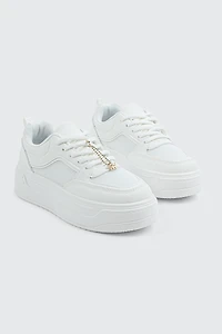 Platform Sneakers with Charm Detail