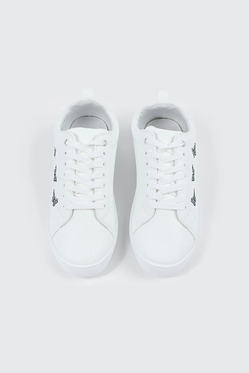 Espadrilles blanches lacées