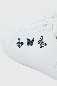 White Lace Up Sneakers