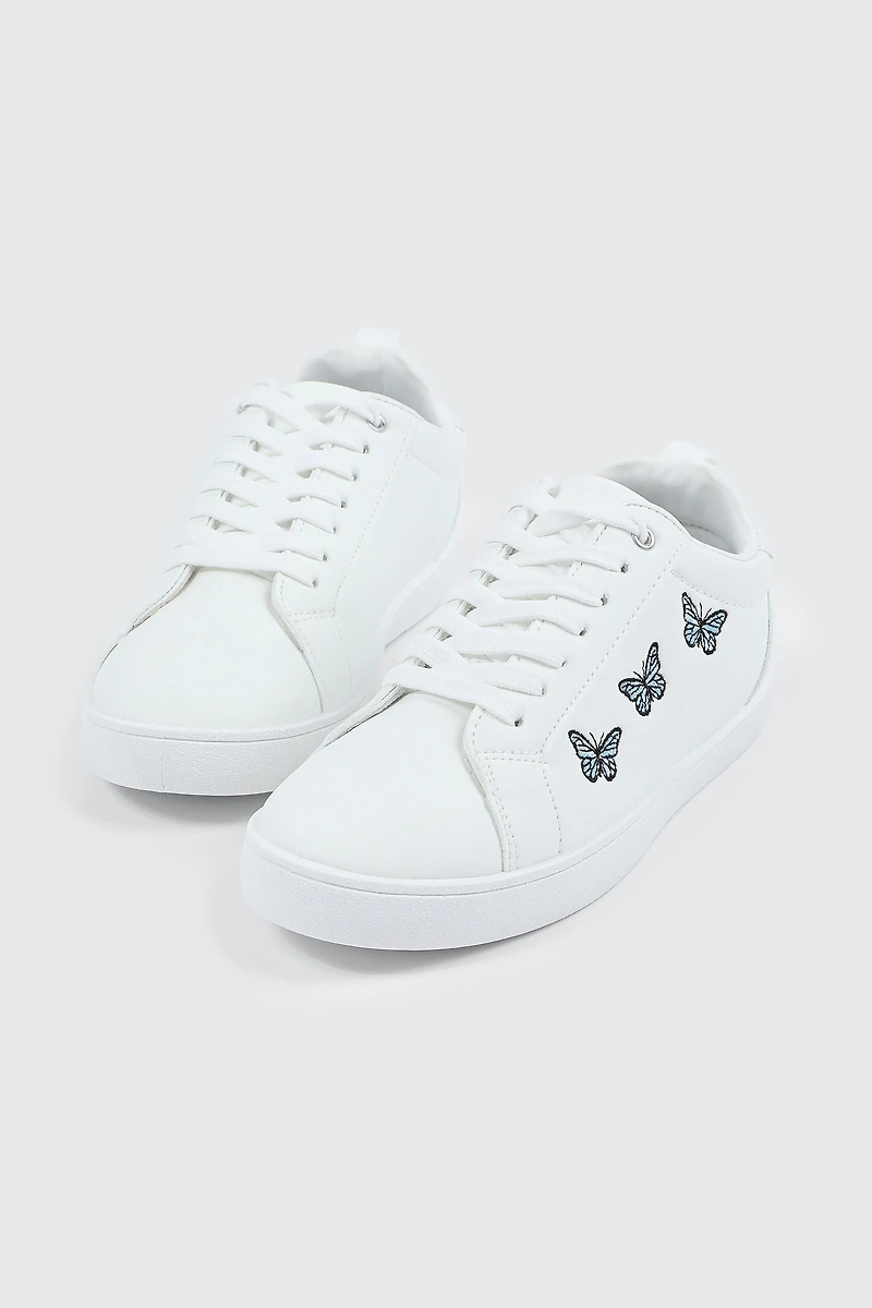 White Lace Up Sneakers