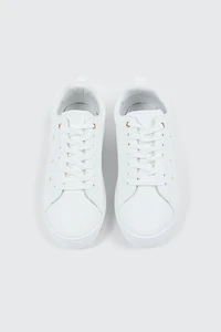 White Lace Up Sneakers