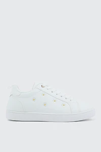 White Lace Up Sneakers