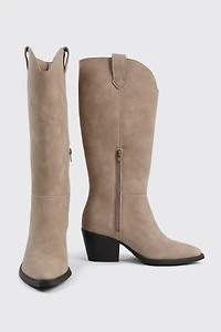 Western Knee High Boots with Pointed Toe