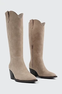 Western Knee High Boots with Pointed Toe