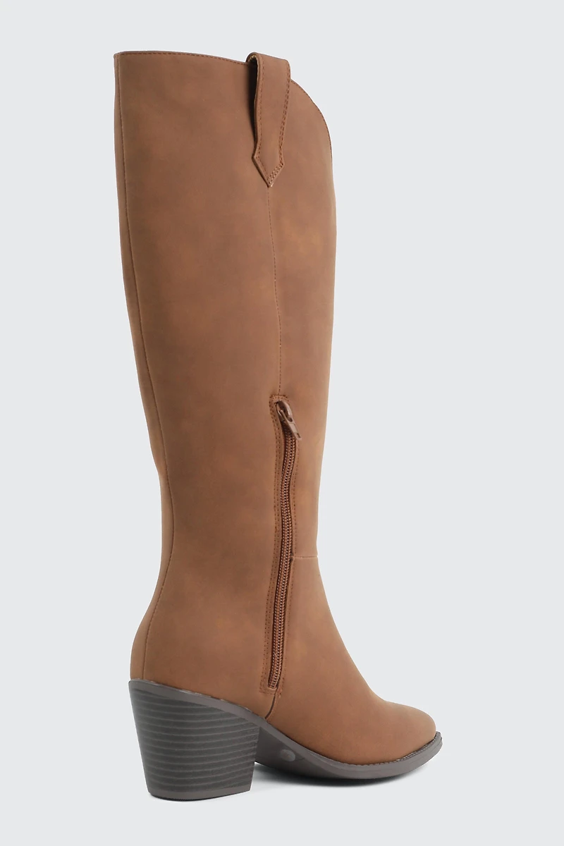Western Knee High Boots with Pointed Toe