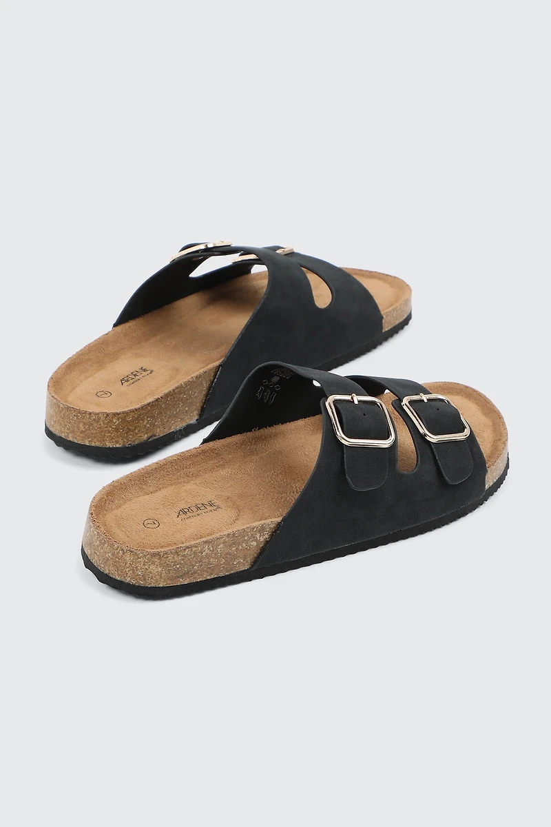 Sandales à deux boucles en faux cuir