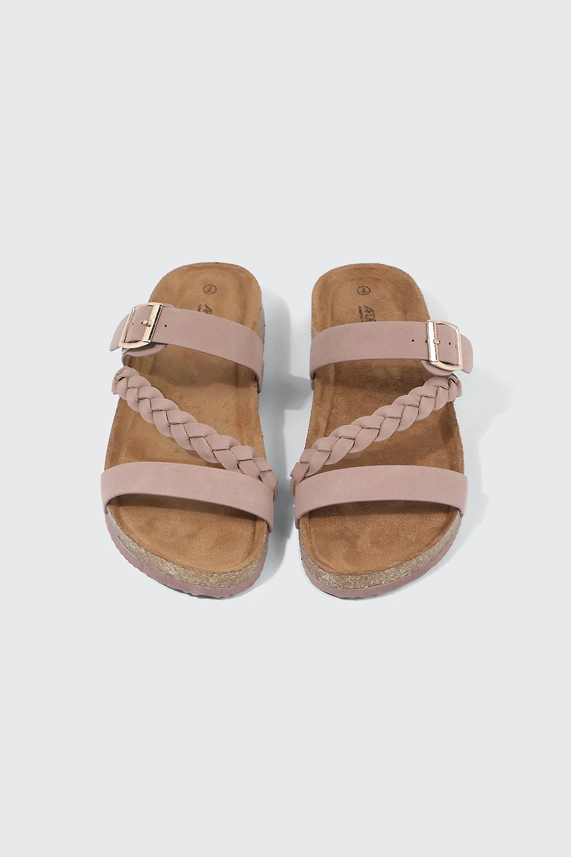 Braided Strap Slide Sandals