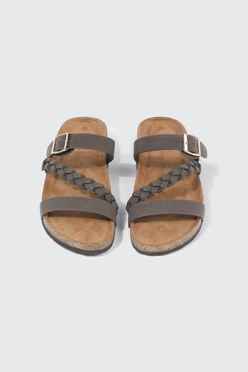 Braided Strap Slide Sandals