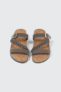Braided Strap Slide Sandals