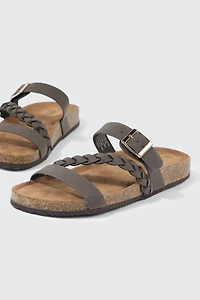 Braided Strap Slide Sandals
