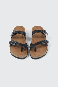Double Buckle Toe Ring Sandals