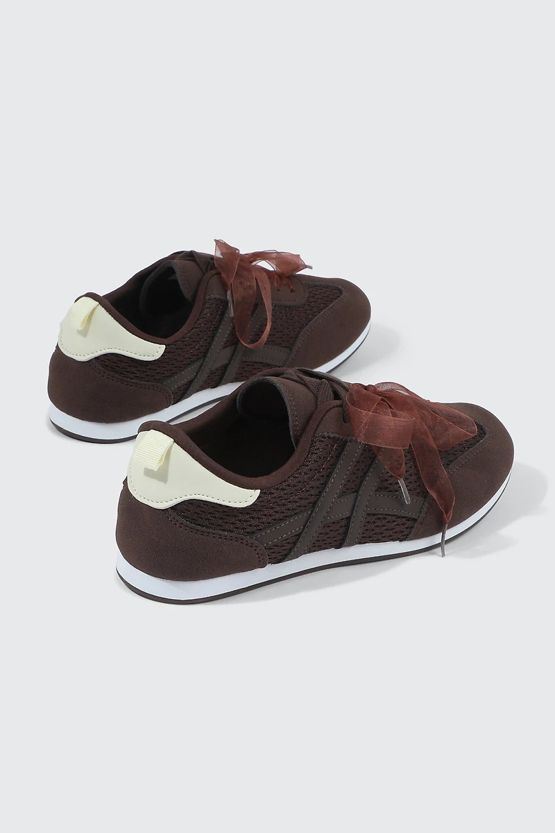 Faux Leather & Mesh Sneakers