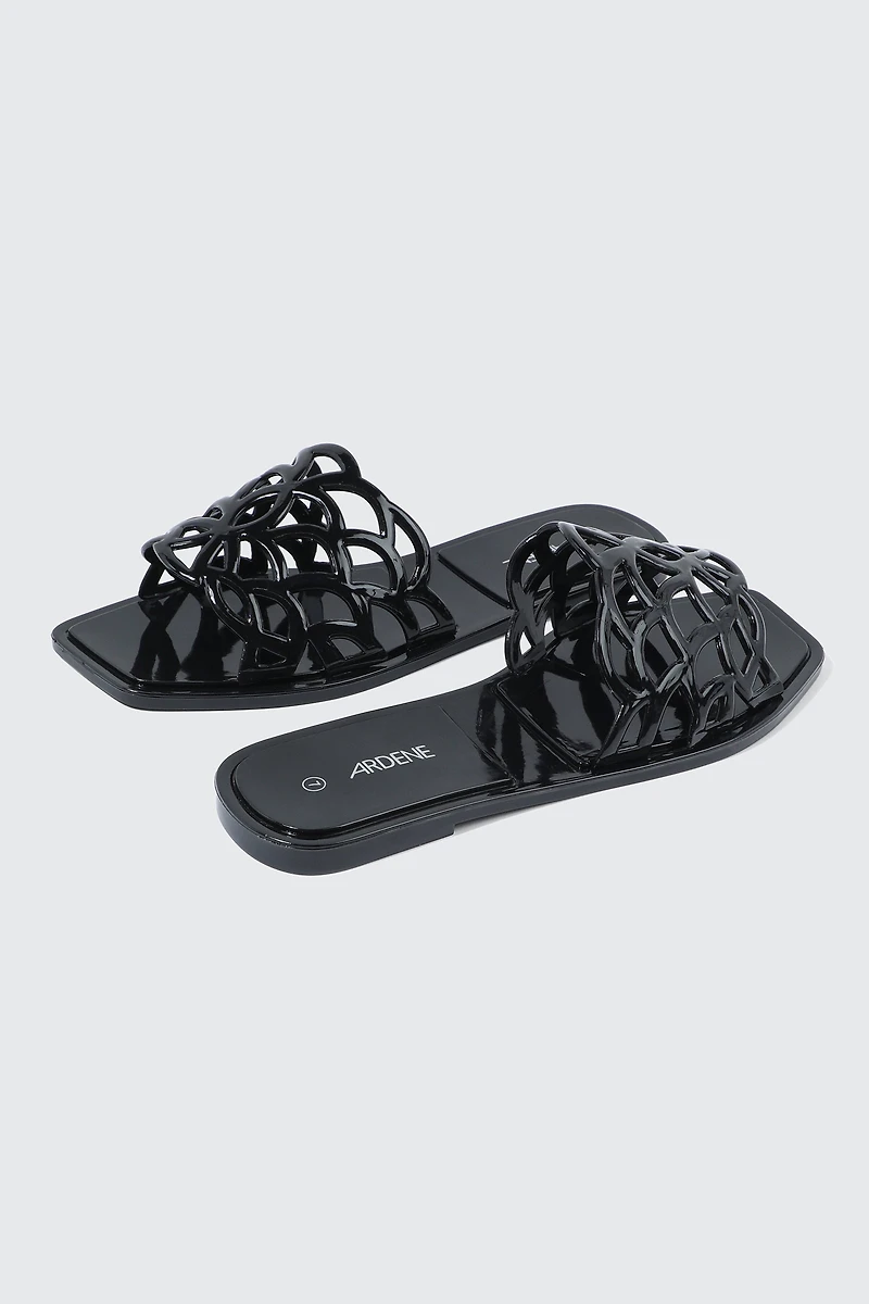 Square Toe Jelly Sandals