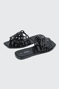 Square Toe Jelly Sandals