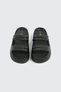 Double Braided Strap Slide Sandals