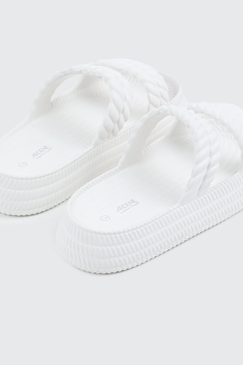 Double Braided Strap Slide Sandals