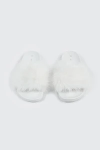 Faux Fur Pool Slides Sandals
