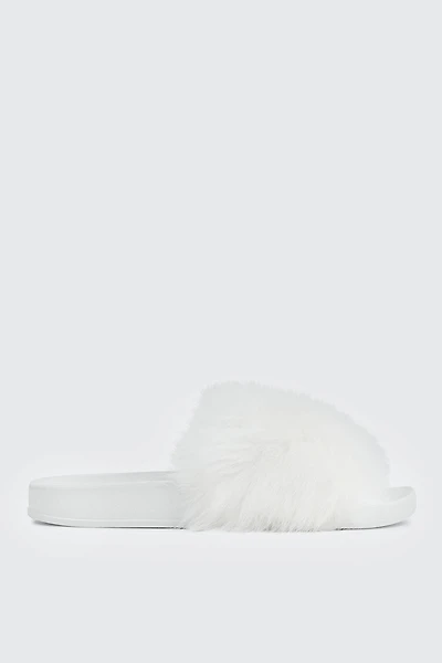 Faux Fur Pool Slides Sandals
