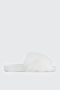 Faux Fur Pool Slides Sandals