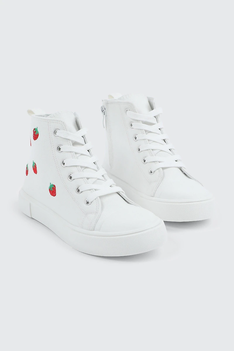 High Top Sneakers with Embroideries