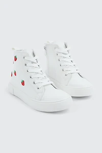 High Top Sneakers with Embroideries