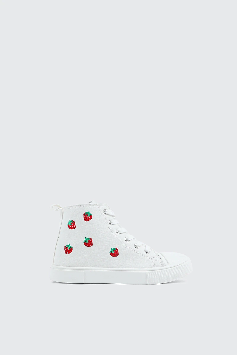 High Top Sneakers with Embroideries