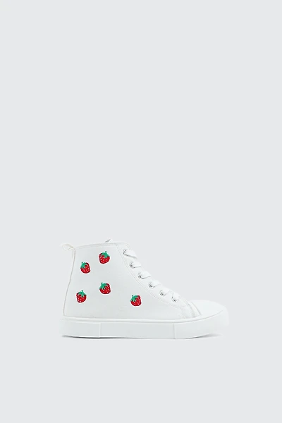 High Top Sneakers with Embroideries