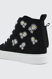 High Top Sneakers with Embroideries