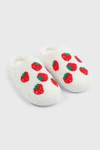 Plush Strawberry Slippers