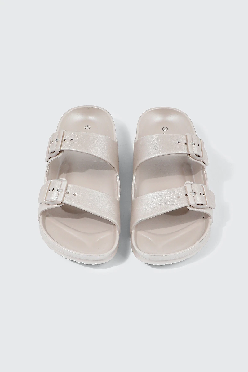 Sandales à glissière et brides doubles