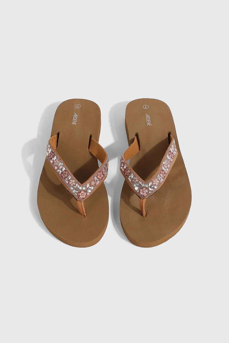 Jelly Flip-Flops with Beaded Strap