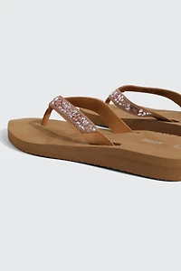 Jelly Flip-Flops with Beaded Strap