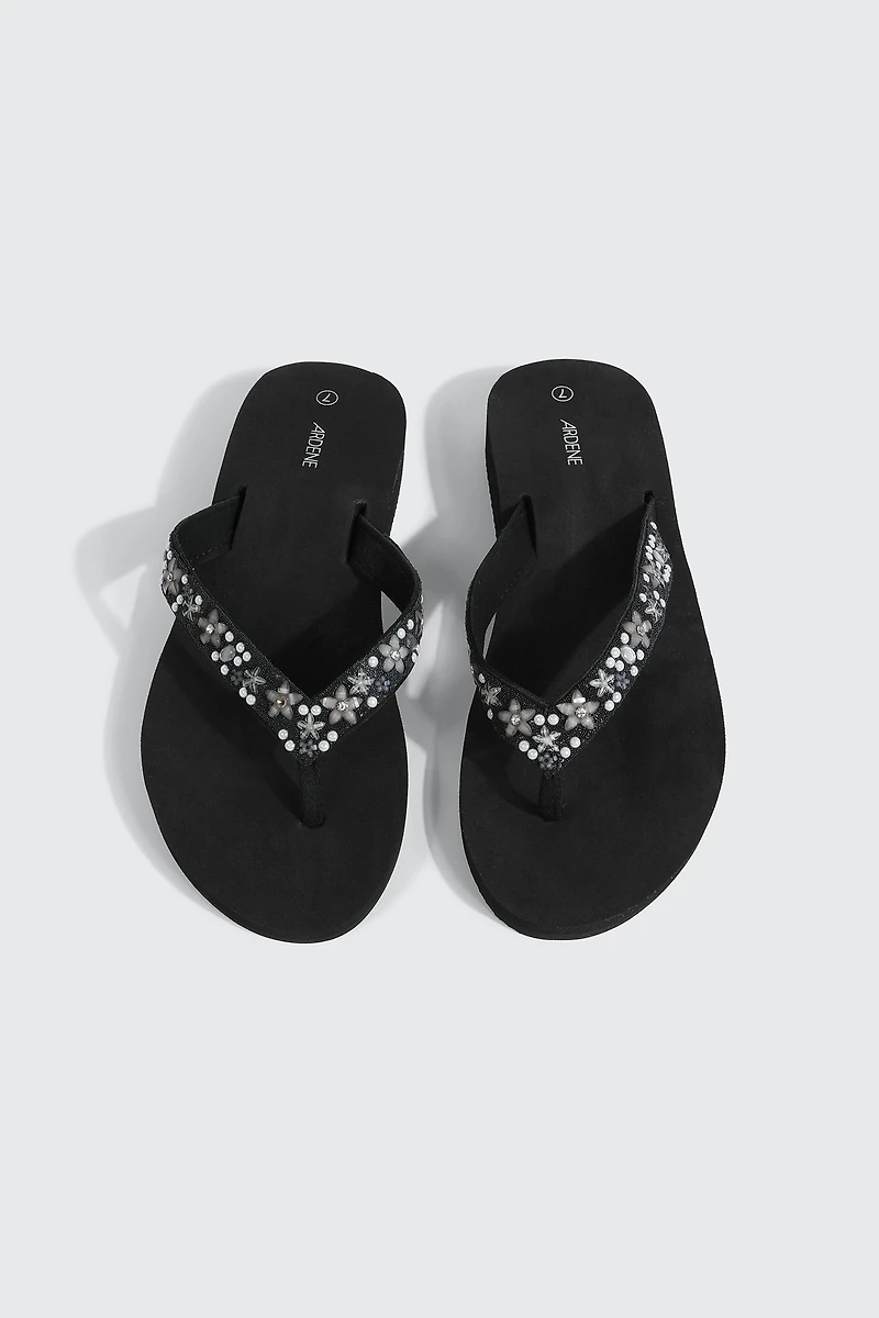 Jelly Flip-Flops with Beaded Strap