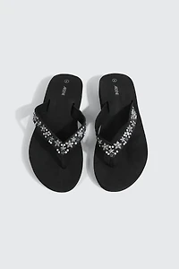 Jelly Flip-Flops with Beaded Strap