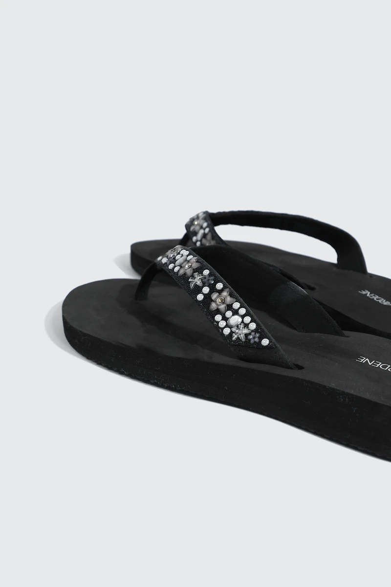 Jelly Flip-Flops with Beaded Strap