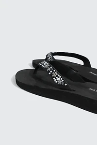 Jelly Flip-Flops with Beaded Strap