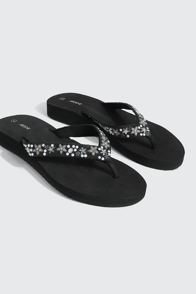 Jelly Flip-Flops with Beaded Strap