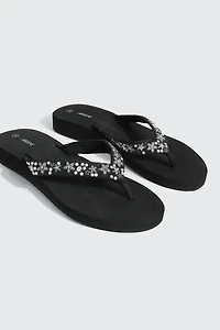 Jelly Flip-Flops with Beaded Strap