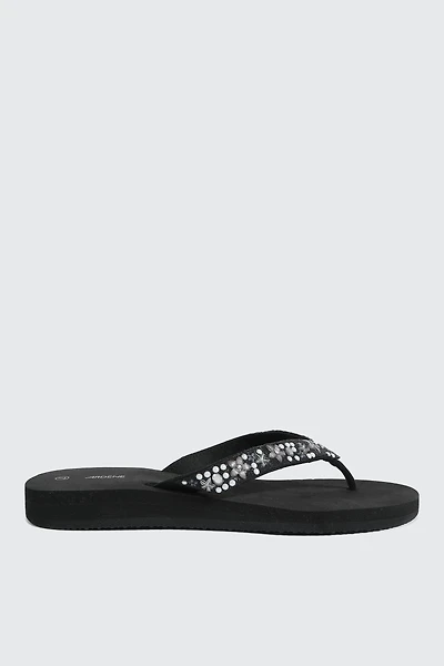 Jelly Flip-Flops with Beaded Strap